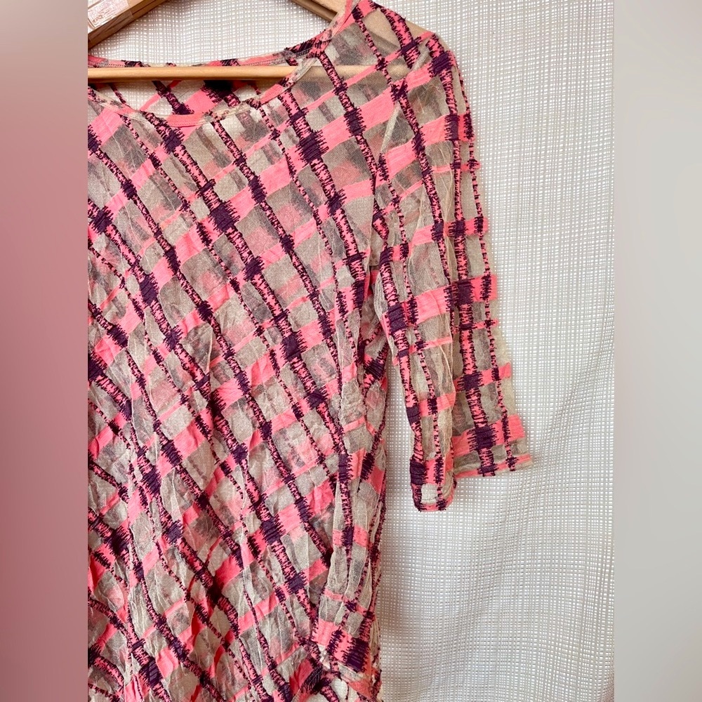 Vintage Babette San Francisco Semi Sheer Asymmetrical Top Textured Wearable Art - Picture 8 of 14